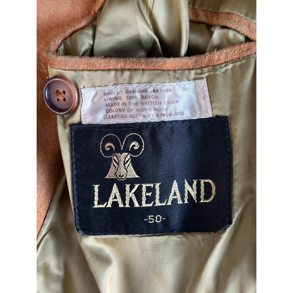 Vintage 70’s Lakeland Men’s 50 Tan Brown Genuine Suede Leather Jacket Hong Kong - Picture 3 of 7